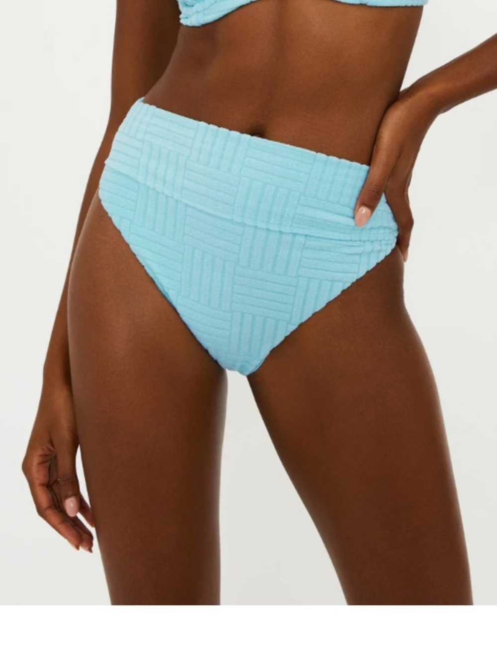 Beach Riot High-Waist Bikini Bottom in Light Aqua